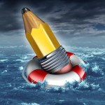 Picture of pencil in a flotation device