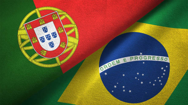Flags of Portugal and Brazil